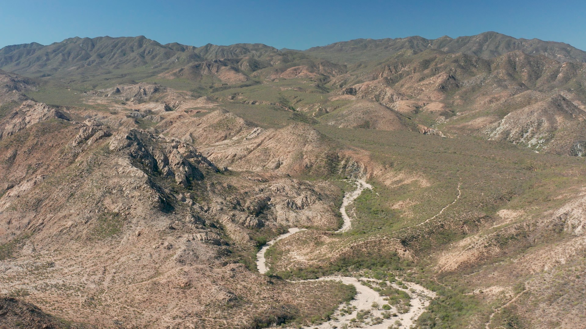 Desert hiking trails stretching through the mountains around Cabo House